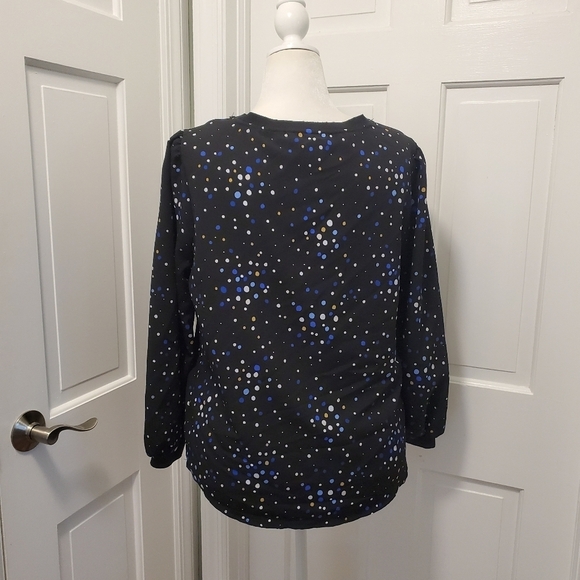 PopSugar Black Polka Dot Blouse Size XL, Business Casual - Picture 4 of 9